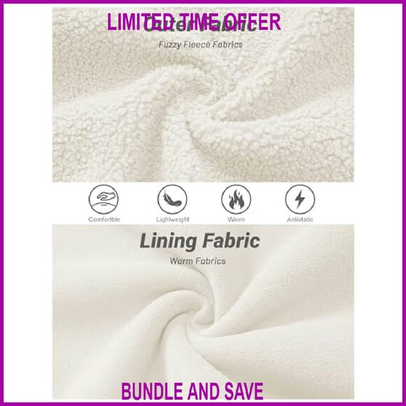 Sherpa Fleece Vest Women's Sleeveless Zip Up Lightweight Winter Warm Jacket - Picture 6 of 8